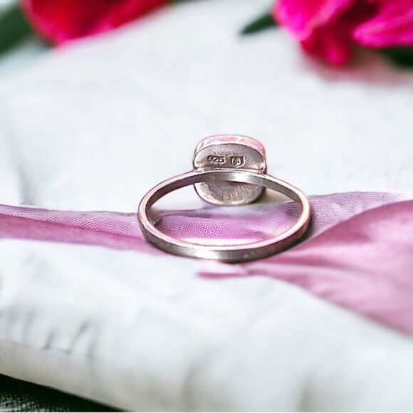 Sterling Silver Square Fire Opal Ring Marked 925 Size 8.75 NWOT - Picture 3 of 5